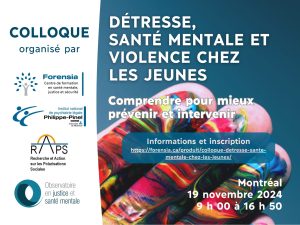 Colloque Détresse, santé mentale et violence chez les jeunes