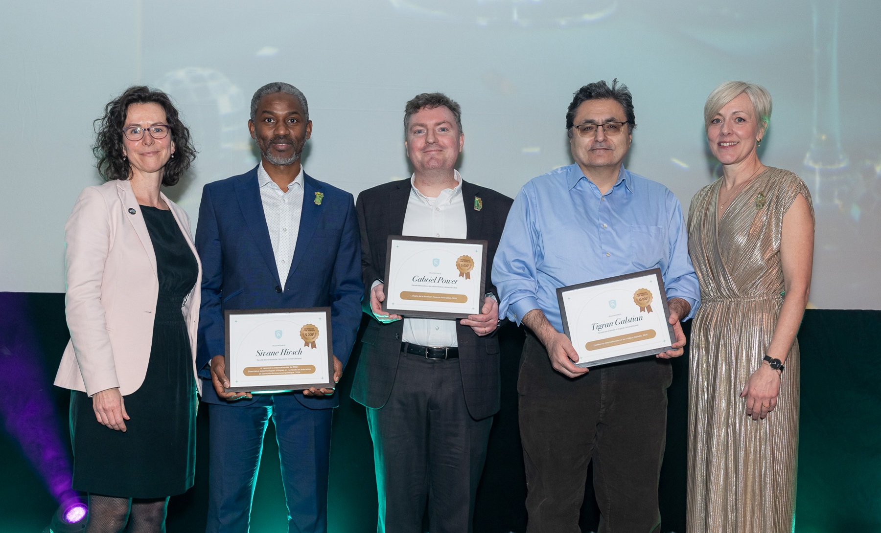 De gauche à droite : Nathalie Roy, Abdoulaye Anne, Gabriel Power, Tigran Galstian, Caroline Lepage